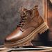 Outdoor Casual Leather Thick-soled Couple Wear-resistant Martin Boots Thickened To Keep Warm_vogvips.com