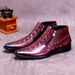 European Warm Series Cowhide Ankle Men High Top Shoes Crocodile Pattern Zipper Warm Business Formal Martin Genuine Leather Boots_vogvips.com