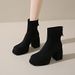 New High-heeled Martin Boots 2026 Women's Fashion Rear Zipper Suede High-heeled Boots_vogvips.com