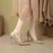 Nude Patent Leather High-heeled Shoes Women, New Spring/summer Style, Thin Heels, Suitable For Pairing Skirts, Featuring_vogvips.com