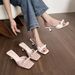 Niche Genuine Leather Bow High-heeled Women's French Small Mueller Half-slippers Sandals_vogvips.com