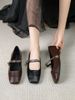 Square Toe Shallow Mouth Mary Jane Shoes Versatile And Beautiful Spring Korean Version Heel Flat Soft Sole Single Shoe_vogvips.com