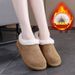 Round Headed Flat Cotton Shoes For Autumn And Winter Of 2025, New Style With One Foot Low Top Fur Shoes And Plush Boken Shoes For Women_vogvips.com