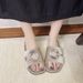 Women's Casual Slip-On Sandals Thick Heel Pure Color Buckle Fashionable Summer Flat Head Cool Slippers_vogvips.com