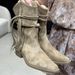 Wasteland Style~ Tassel Knight Thick Heel Over-the-Knee Slimming Pile Pointed Toe Short Martin Boots For Women_vogvips.com
