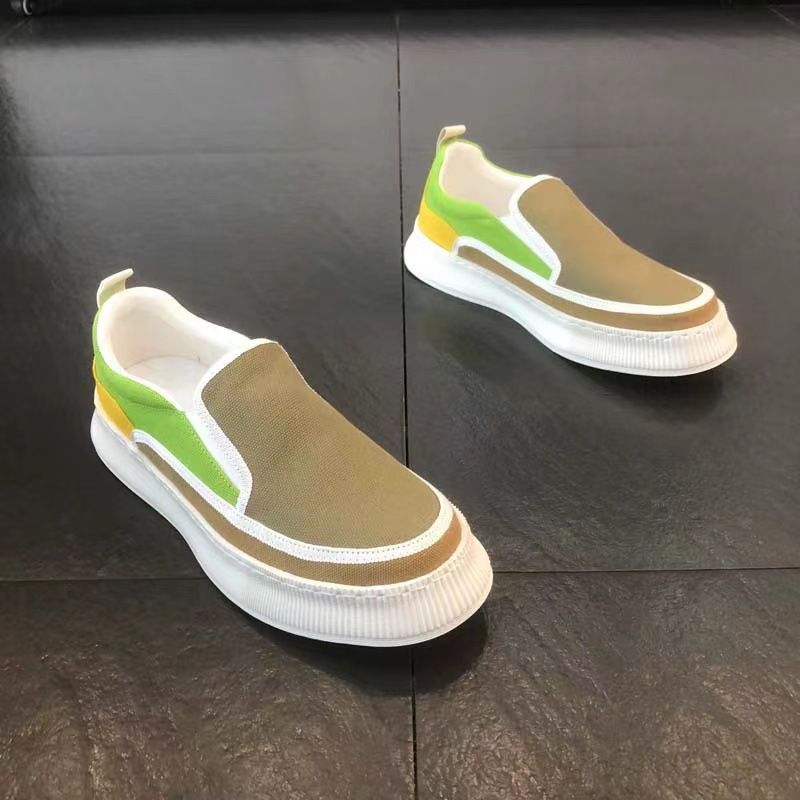 P7 Men's Shoes, Summer, Breathable, 2023, New Canvas Shoes, Men's Trendy, Versatile, Thick Soled Shoes, Slip-on, Casual Trendy Shoes_vogvips.com