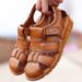 2026 Top-layer Summer Sandals Genuine Leather Men's Casual Non-slip Cowhide Sole Closed-toe Beach Shoes Breathable_vogvips.com