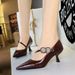 SEVEN BIG TREES Women's Elegant Pointed Toe High Heel Sandals With Metal Buckle For Evening Party & Formal Occasions_vogvips.com