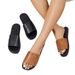 Summer New Leather One Side Of Fashion Beach Holiday Flat Women Sandals Slippers_vogvips.com