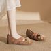 French-style Camellia Mary Jane Shoes For Women, Cross-shaped Flat Sole, High-rise Ballet Style, Shallow Toe, Single Shoe_vogvips.com