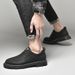 Tattooed Round Head Men's Platform Martin Shoes Sewing Line Retro Outdoor Low Heel Casual Big Head Men's Shoes_vogvips.com