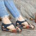 Cross-border Foreign Trade 2021 Summer New Vintage Round-toe Wedge Heel Hollow Women's Shoes Versatile Casual Sandals In_vogvips.com