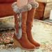 Women's Shoes Autumn And Winter Fashion New Snow Boots Wedge Heel Mid Tube Rabbit Fur Warm Boots_vogvips.com
