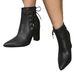 666-37 Long With Pointed Toes, Thick Heels, High Heels. The Zipper At The Back Is Comfortable, Warm, And Elegant For_vogvips.com