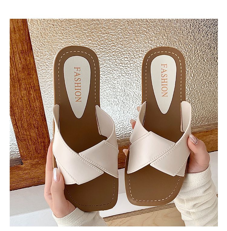 Celebrity Flat Sandals For Women To Wear Outside New Beach Leisure Retro Roman Women's Slippers_vogvips.com
