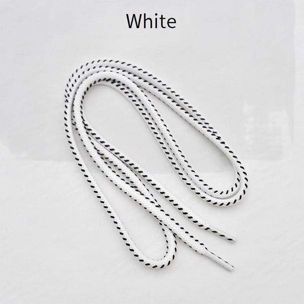 Bulk Black & White Braided Shoelaces With Diagonal Dots - 6mm Width, 120cm Length - Compatible With Sneakers, Boots, Casual Shoes (1 Pair)_vogvips.com