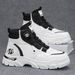 European Warm Series Autumn Winter New Leather High-top Martin Fashion Rotating Buckle Slip-on Outdoor Sports Yellow Men's Boots_vogvips.com