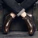 European Warm Series Genuine Leather Cowhide Winter Martin Men Fleece Lined Warm Cotton Men's High Top Shoes Short Work Trendy Boots_vogvips.com