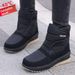Yaen Northeat Snow Women Winter Thickened Fleece Warm Cotton Shoe For Middle-aged And Elderly Non-lip Mom Short_vogvips.com