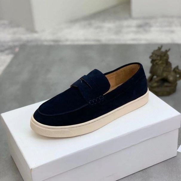 Men's Shoes With Suede, Frosted Leather, And Genuine Leather. One Foot Kick, Pencil Loafers. Spring High-End Luxury_vogvips.com