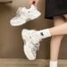 Sports Dad Women's Summer New Thick Soled Mesh Breathable Korean Version Color Blocked Height Casual Running Shoes_vogvips.com