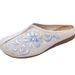 Slippers, Linen, Peony Cloth Shoes, Round Headed Flat Slippers, 2 Spring/summer New Styles, Women's Embroidered Shoes_vogvips.com
