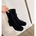 Women's Chunky Heel Ankle Boots - Side Zipper Ballet Flats With Bow Detail | Round Toe Comfort | Fall/Winter Fashion Booties_vogvips.com