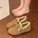 New Large Cotton Mary Jane Hairy Shoes, Worn With Outer Toe Caps_vogvips.com