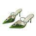 In-stock Cross-border Foreign Trade Shoes, Stiletto Heel With Rhinestones, Women's Pointed-toe Sandals, Goddess Runway_vogvips.com