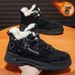 Men's Winter Fleece-Lined Martin Boots, Men's British Retro High-Top Work Shoes, Thickened Warm Cotton Short Boots_vogvips.com