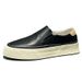 Men's First Layer Cowhide Thick Sole Casual Sneakers Spring New Lazy Slip-On White Shoes Genuine Leather Breathable_vogvips.com