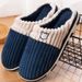 Bebealy Winter Plush Couple Cotton Slippers Confinement Soft Women Cotton Slippers Warm Non-slip Plush Home Men Cotton Slippers_vogvips.com