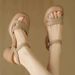 French Style Stunning High Heels Open Toe Roman For Women Summer 2025 New Small Stature Casual Sandals Chunky Heel_vogvips.com