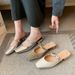 Women's Summer Slip-On Sandals Open Back Chunky Heel Mules plus Size Shoes Size 41_vogvips.com