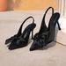Women's Stiletto Sandals Black Bow Sandals High Heels Fashion Women's Shoes Elegant Pointed Toe Stiletto Shoes For Women_vogvips.com