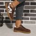 Faux Suede Brown Platform Sneakers Women Spring Non Slip Flat Heels Casual Walking Woman Thick Sole Vulcanize Shoes_vogvips.com