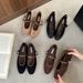 Women's Spring New Style Retro Round-Toe Shallow Mary Jane Shoes With Internal Height Increase, Soft Leather Thick Sole,_vogvips.com