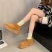 Women's Shoes New Winter Casual Snow Boots Warm Cotton Shoes Fashionable Thick Bottom Short Tube Plus Velvet Cotton Boots_vogvips.com