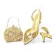 Shallow mouth pointy Champagne party toasting Dress Sandals Slim heels plus size rhinestones bridal shoes shoe bag set_vogvips.com
