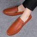 Top Layer Men's Round Head Shoes Overalls Single Shoes Men's Casual Leather Shoes One Foot_vogvips.com