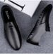 Men's Round Head Leather Casual Men's Casual Single Shoes Front Lace-up Loafers Casual Leather Shoes Men's Shoes_vogvips.com