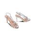 Super Shiny Stiletto Rhinestone High Heels 2025 French New Style Summer Open-Toe Single Strap Buckle Silver Women's_vogvips.com