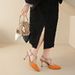 2025 Summer New Mid-Heel Nude High Heels French Style Niche Chunky Heel Pointed Toe Rivet Closed-Toe Backless Sandals_vogvips.com