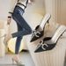 Women's Elegant Pointed Toe Mule Sandals With Rhinestones - Stylish & Comfortable Summer Slides In Sizes 33-40_vogvips.com