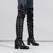 Elegant Stretch Over-The-Knee Boots – Slinky Satin Finish Chunky Heel Side-Zip Dress Boots For Women (Sizes 35-42)_vogvips.com
