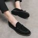 Men's Small Casual Versatile In Summer, Reverse Velvet Leather And Bean Shoes, British Style Hairstylist's Trendy Shoes_vogvips.com