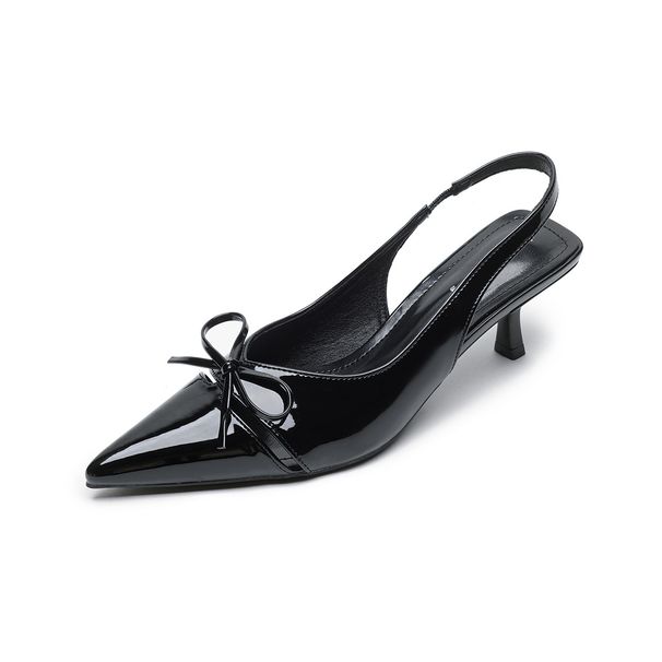 French Pointed High Heels Female Stiletto Fairy Style Bow Bag Head Empty Sandals Female_vogvips.com