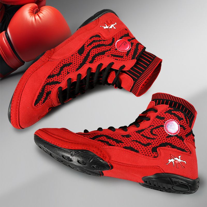 New High Top Boxing Shoes For Men And Women, Free Fighting, Fighting Training Shoes, Non Slip And Wear Resistant Wrestling Shoes_vogvips.com