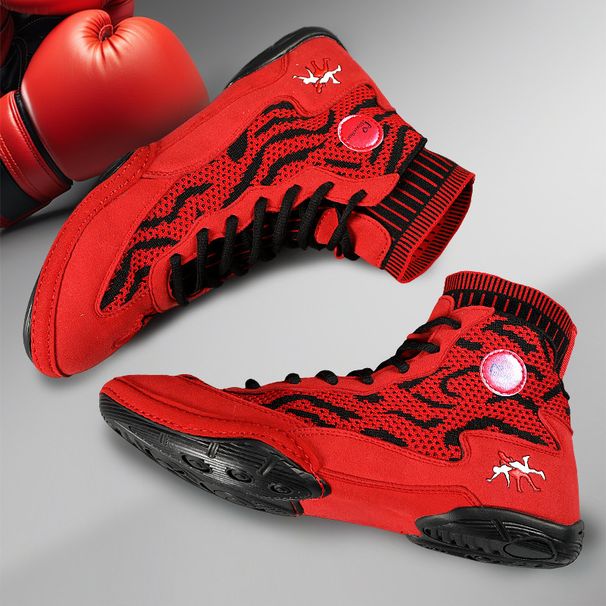 New High Top Boxing Shoes For Men And Women, Free Fighting, Fighting Training Shoes, Non Slip And Wear Resistant Wrestling Shoes_vogvips.com