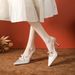 Rhinestone Polka Dot New Sexy Red Women's High Heels Pointed French Style Closed Toe Sandals For Women Outdoor High-end_vogvips.com
